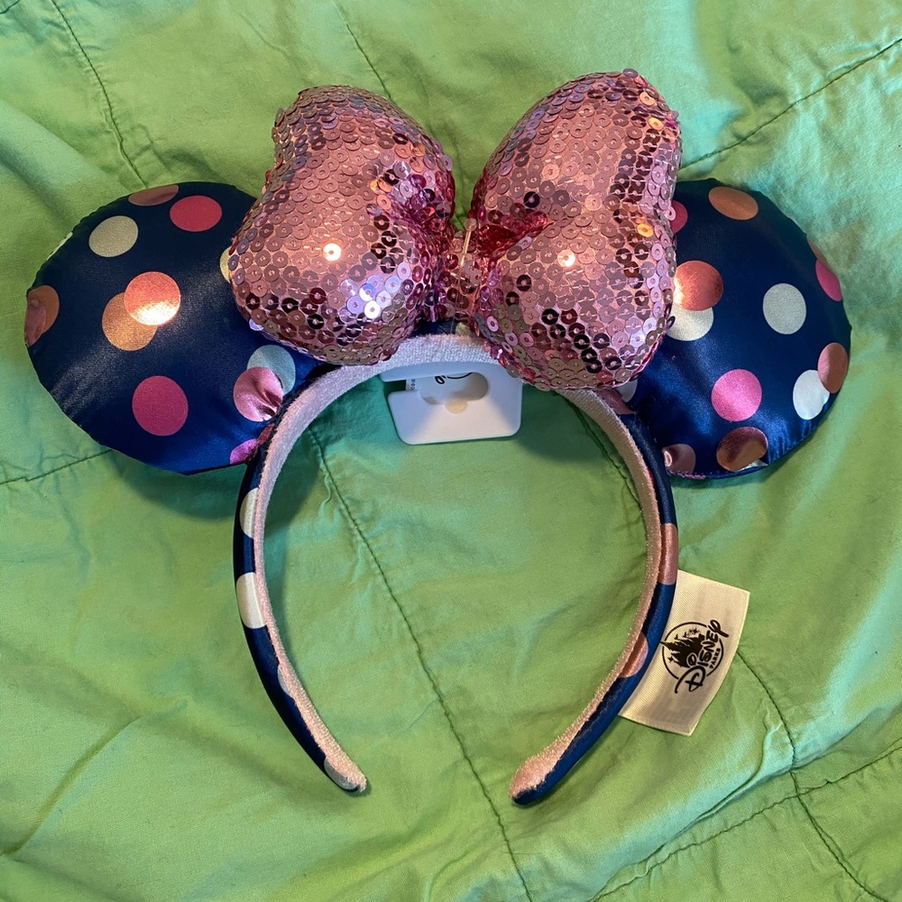 Pink and Blue Minnie Mouse Ears